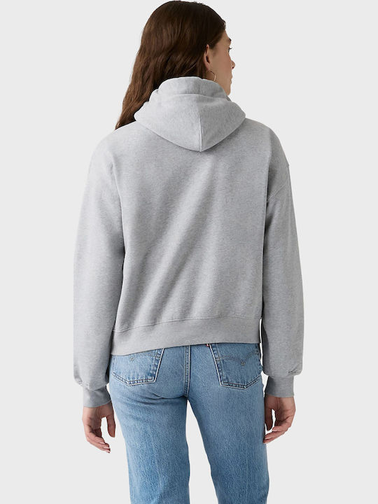 Vintage Women's Hooded Sweatshirt Light Grey Melange