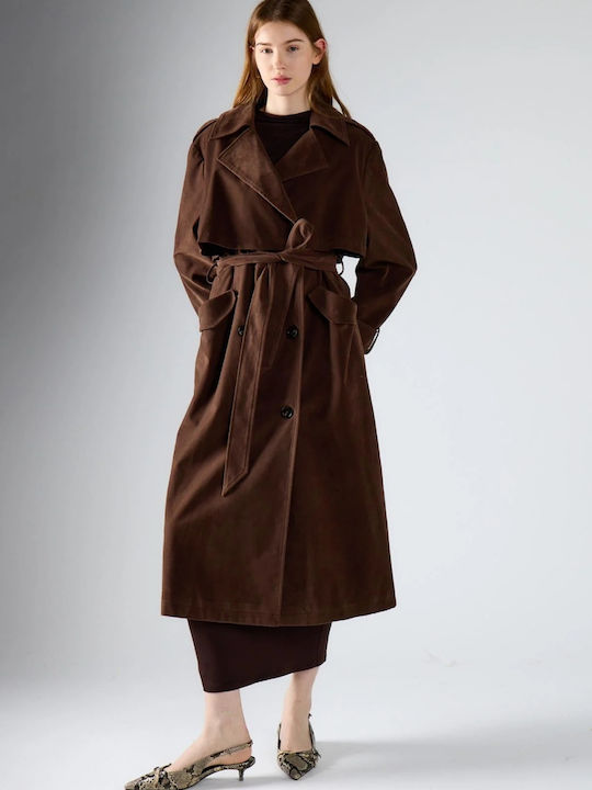 Glamorous Trenci pentru femei Chocolate Brown