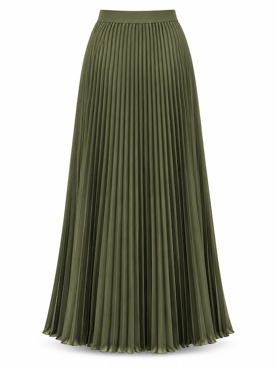 Fustă Plisată Verde Măsliniu/Kaki