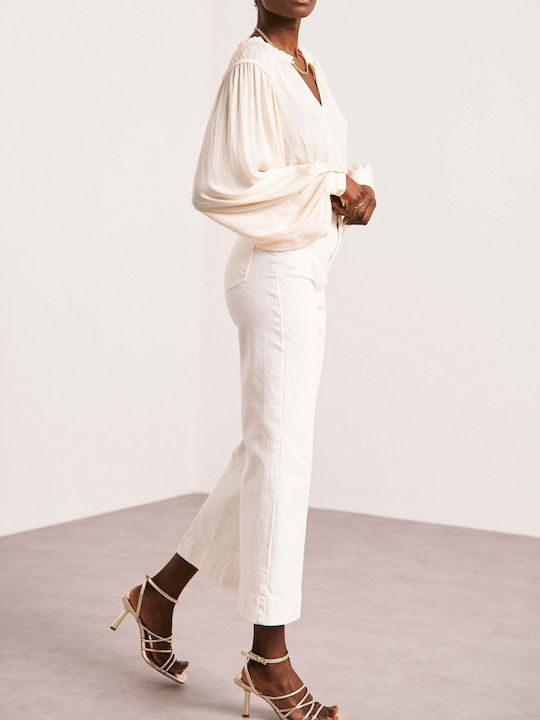 Women's Flared White Jeans