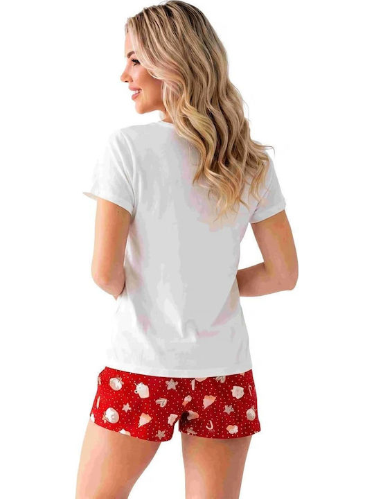 Donna Καλοκαιρινό Γυναικείο Σετ Πιτζάμας Εκρού Cookie Short