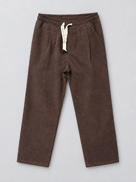 Set pentru Copii cu Pantaloni 2 Bucăți Maro Ciocolatiu