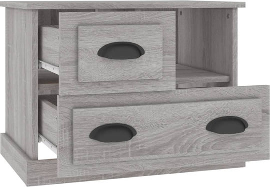 Wooden Bedside Table Grey 60x39x45cm