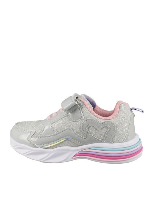 Παιδικά Sneakers με Φωτάκια Ασημί
