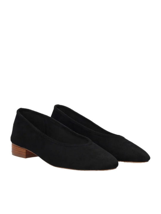 Spitze Pumps mit niedrigem Absatz Schwarz