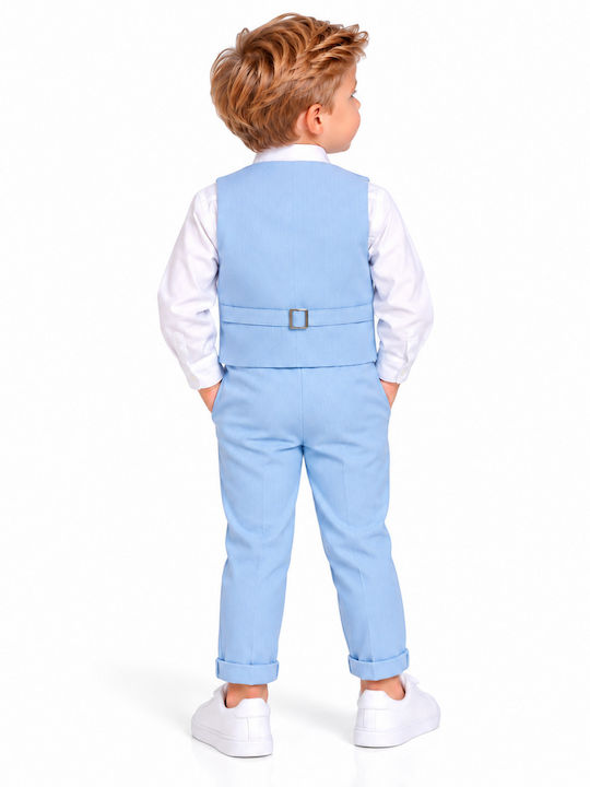 TakTakBaby Costum De Botez Albastru Deschis 4 Bucăți
