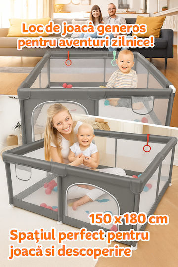 Happykid Children's Playpen Balls Mat 4 Rings Lifting Included 150x180x65cm
