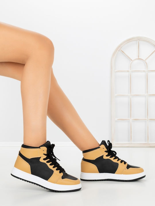Sneakers Flatforms pentru Femei Galben-Negru