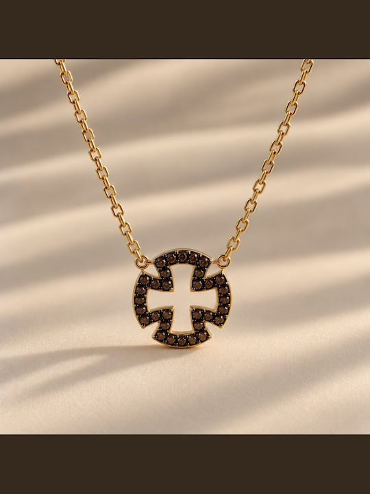 Colier Din Aur De 14K cu Zircon Maro Colier Din Aur De 14K cu Zircon Maro