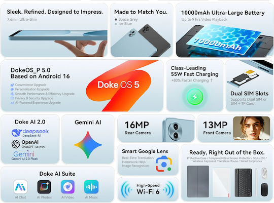 Mega 5 4G 12.2" Tablet (8GB/256GB) Grey