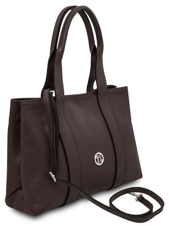 Callie Leather Women's Shopper Bag Chocolate