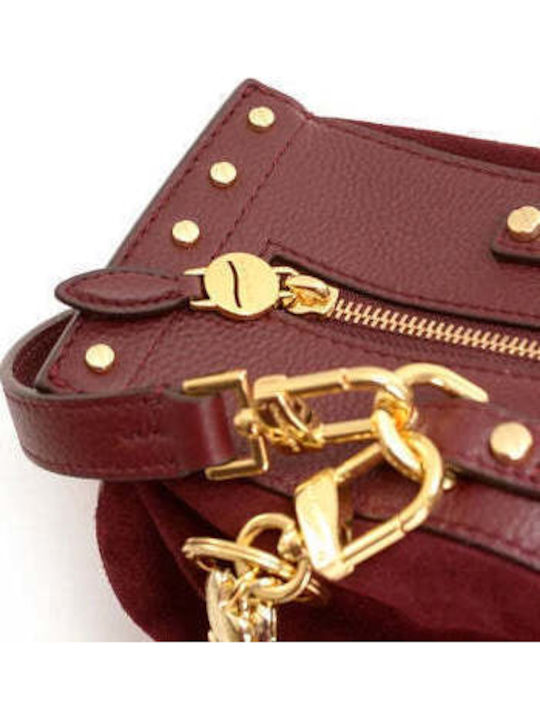 Leather Women's Tote Bag Suede Burgundy
