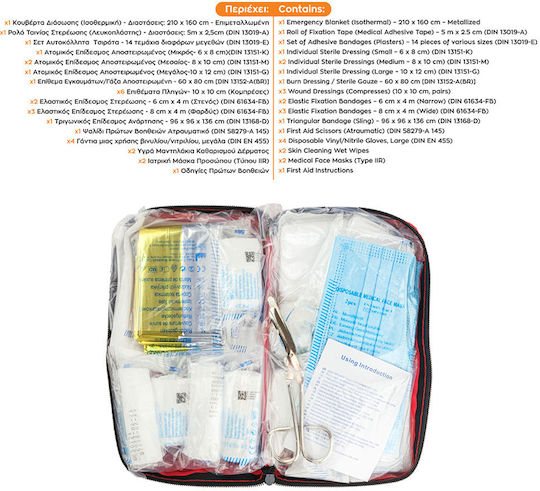 Cartech Kit De Prim Ajutor Pentru Mașină Sac Cu Echipament