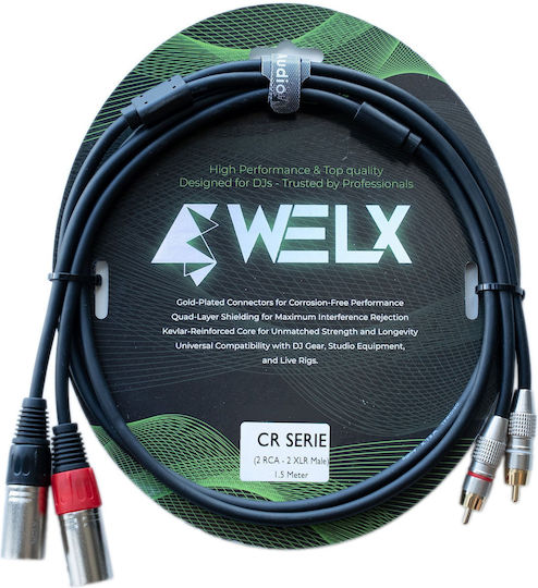 Welx Cablu 2 x XLR tată - 2 x XLR mamă Negru 3 m CTM-SERIE-3M(negru)