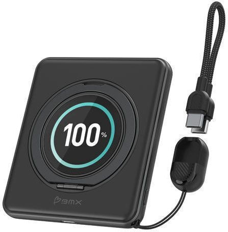 BMX SolidSafe Duo MagSafe Qi2 Външна батерия 10000 mAh 15 W с USB-C порт Черна