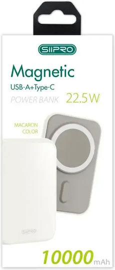 SiiPro Macaron MagSafe Външна батерия 10000mAh 15W Бяла