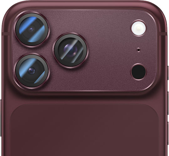 Avizar протектор за камерата на iPhone 18 Pro Max от закалено стъкло с цялостен дизайн, цвят бордо