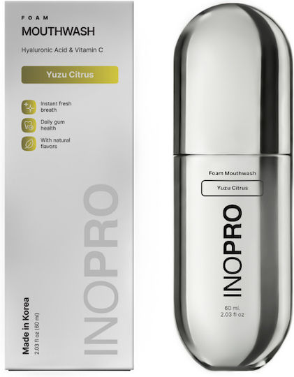 Apă de Gură, Spumă, cu Acid Hialuronic și Vitamina C, Yuzu, 60 ml