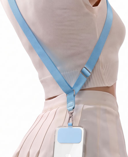 Zanaé Universal Smartphone Crossbody Lanyard Strap Metal Carabiner Light Blue