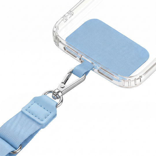 Zanaé Universal Smartphone Crossbody Lanyard Strap Metal Carabiner Light Blue