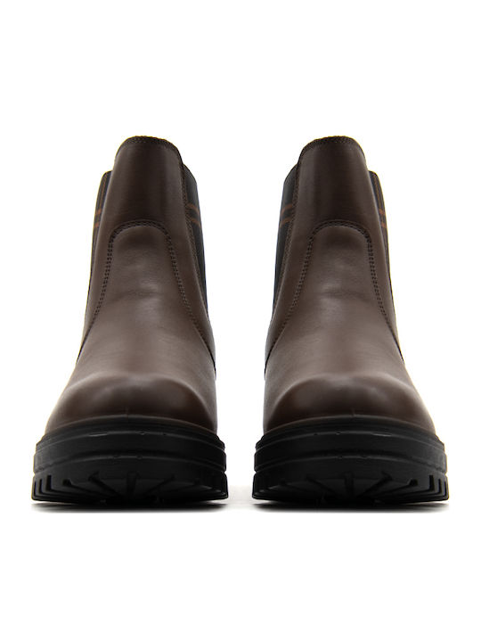 Barbour Amberley Damen Chelsea-Lederstiefeletten Braun-Blau-Grün