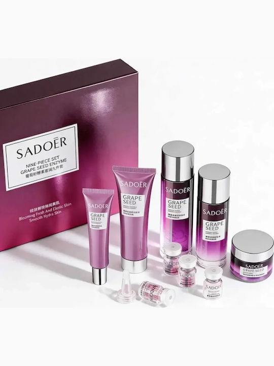 Set de Îngrijire pentru Hidratare & Strălucire Set Cadou de Îngrijire Sadoer cu Struguri 9 Buc