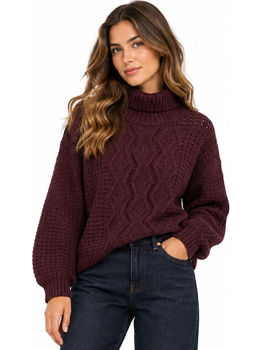 Damenpullover mit Rollkragen Braun