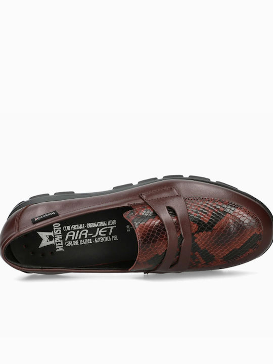 Loafers de Damă din Piele de Culoare Burgundy