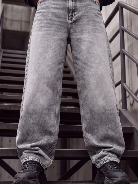 Men's Loose Baggy Fit Grey Jeans