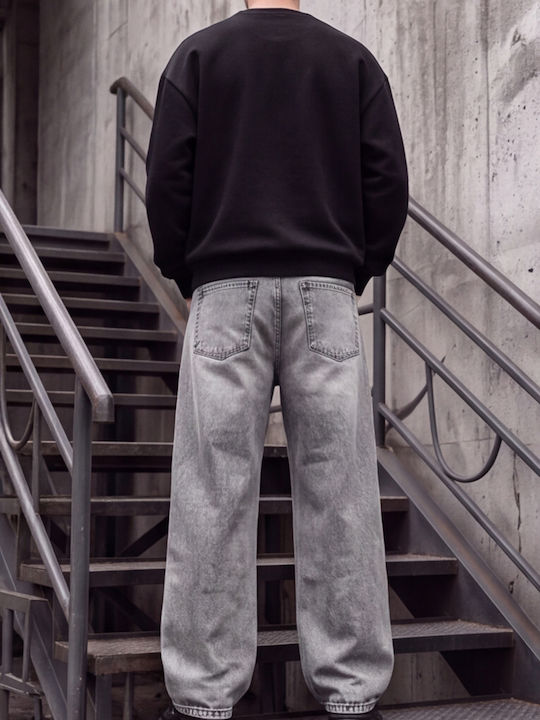 Men's Loose Baggy Fit Grey Jeans