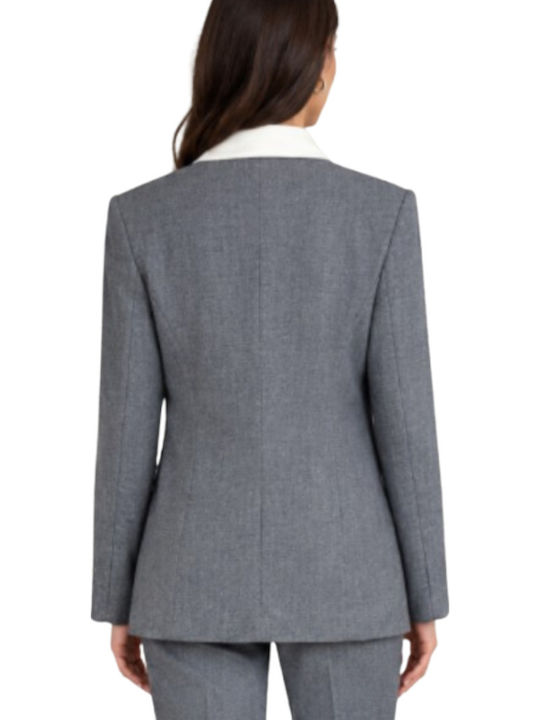 Semicouture Women's Blazer Grey Semicouture Women's Blazer Grey