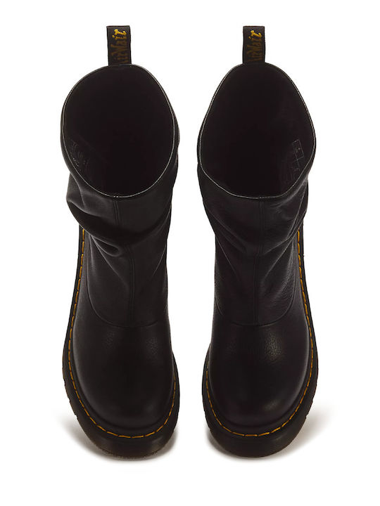 Lederne Damen-Knöchelstiefel Black