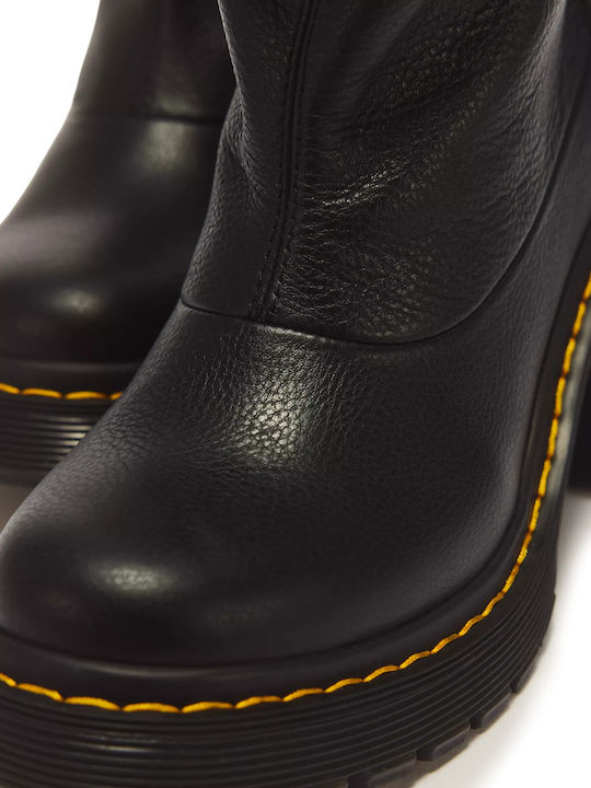 Lederne Damen-Knöchelstiefel Black