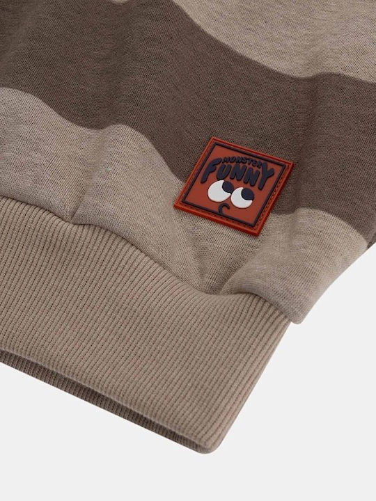 Kids Hooded Sweatshirt Cardigan Brown