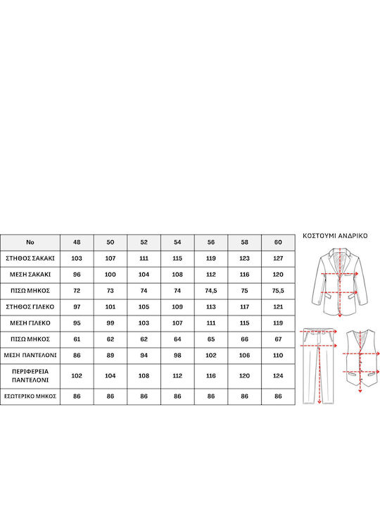 Men's Groom's Suit with Vest in a Slim Fit Rust