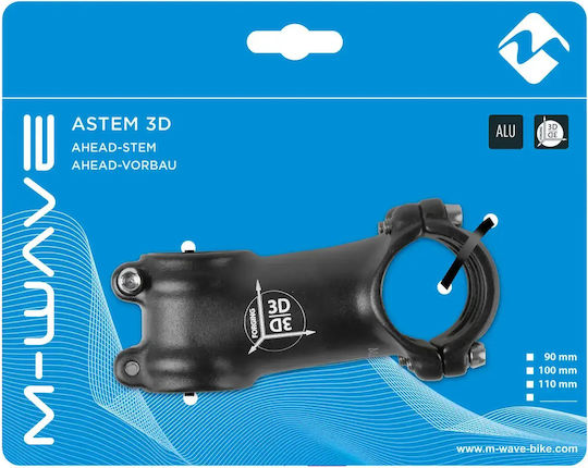 Лапа M-wave Astem 3D алуминиева 31.8mm 1 1/8'' 60mm черна