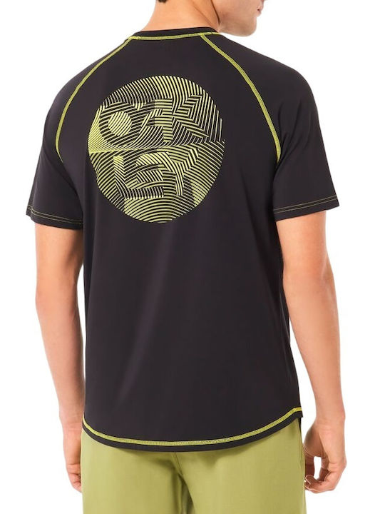 Oakley Tricou cu protecție solară pentru bărbați, cu mâneci scurte, UPF 50+, negru
