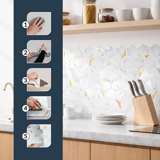 3D Wall Panel in Grey Self-Adhesive Plastic 30.5x25 cm