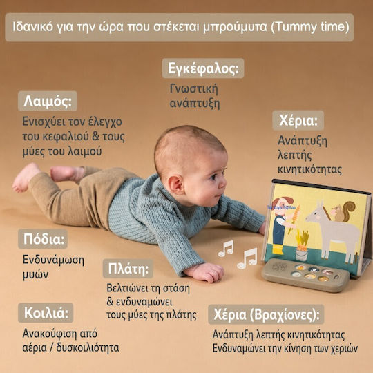 Taf Toys Farm Musical Tummy Time Book Activity Book with Music and Sounds for 3+ Months