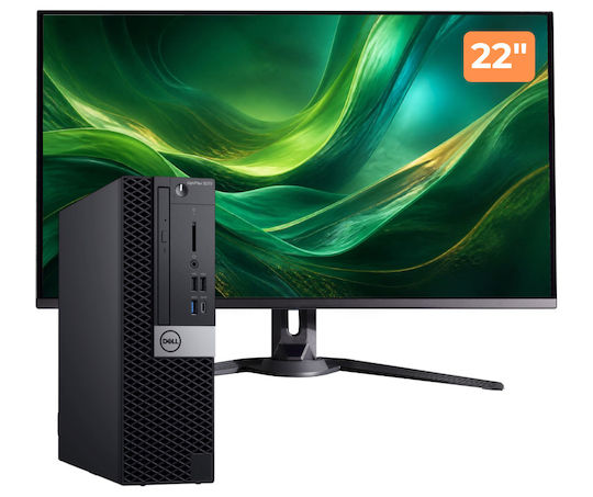 Dell Optiplex 5070 SFF plus 22" Monitor Refurbished Grade A (Core i5-9400/8GB/256GB SSD/No OS)