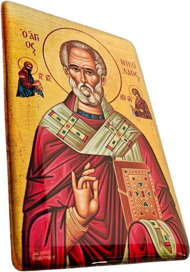 Sfântul Nicolae Icoană Magnet Glazurat 8x5.5 Cm