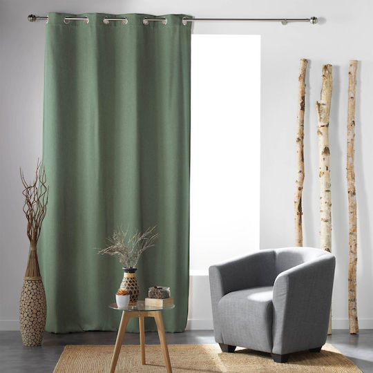 Perdea L-c Tramina cu Capse Verde 135x240 cm