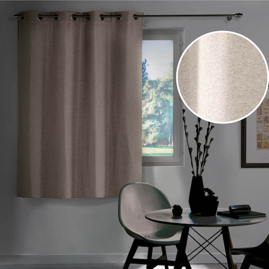 Window Curtain with Grommets L-c Chinea Beige 135x180cm