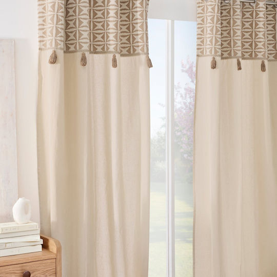 Vorhang mit Ösen L-c Neirobi Natural 140x260 cm Vorhang mit Ösen L-c Neirobi Natural 140x260 cm