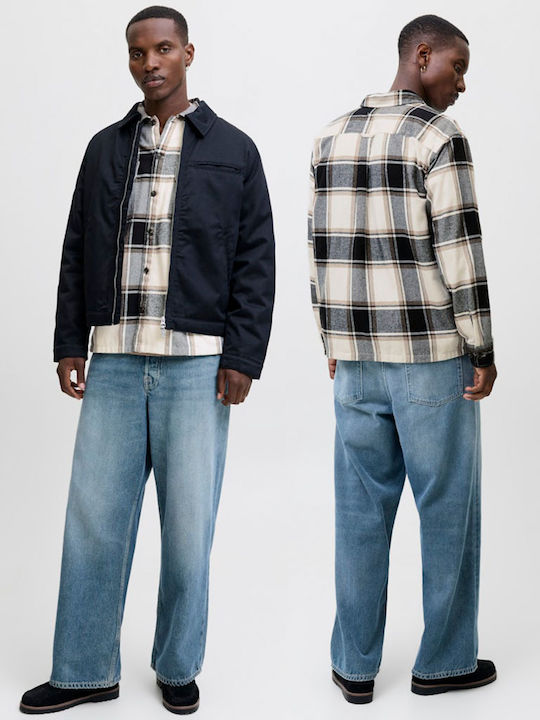 Jjecharge Overshirt с Дълъг Ръкав, Широка Кройка и Каре Crockery