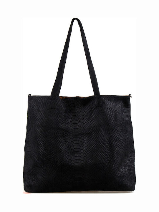 Set Women's Tote Bag Suede Black