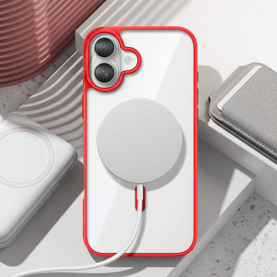 Zanaé Калъф за iPhone 17 с MagSafe, гъвкав Bumper, повдигната камера, червен