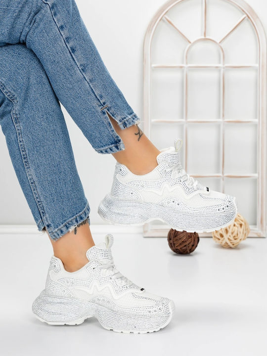 Damen-Flatform-Sneakers Weiß
