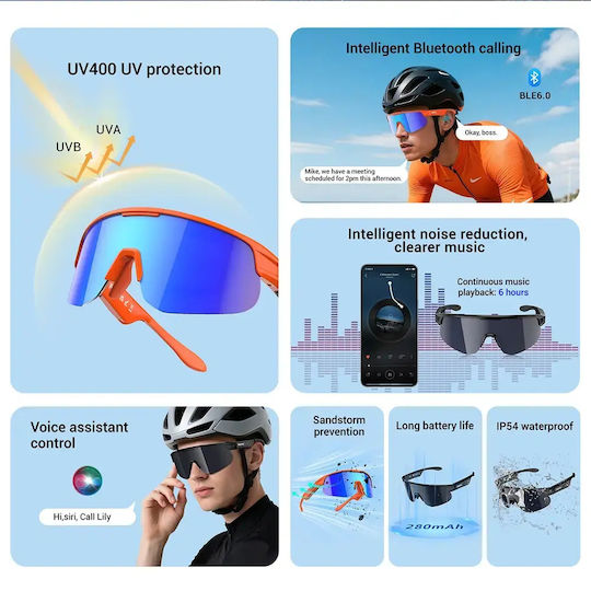 BlackView Fahrradbrille mit schwarzem Rahmen und dunklen Gläsern