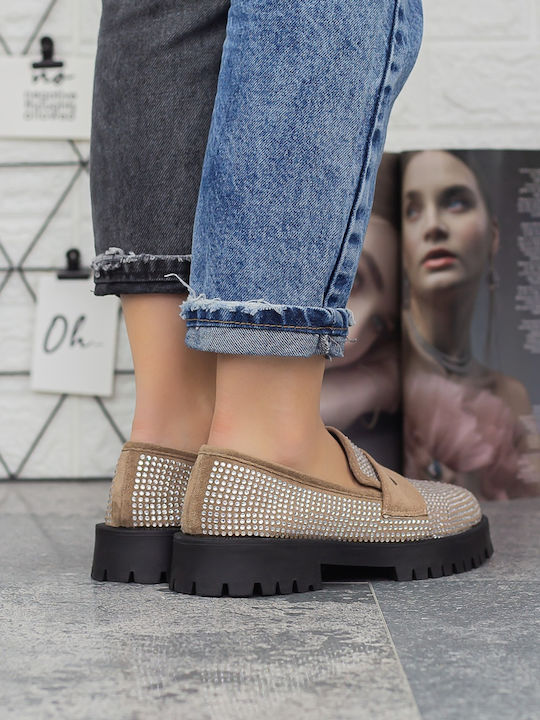 Mocasini pentru Femei de Culoare Kaki